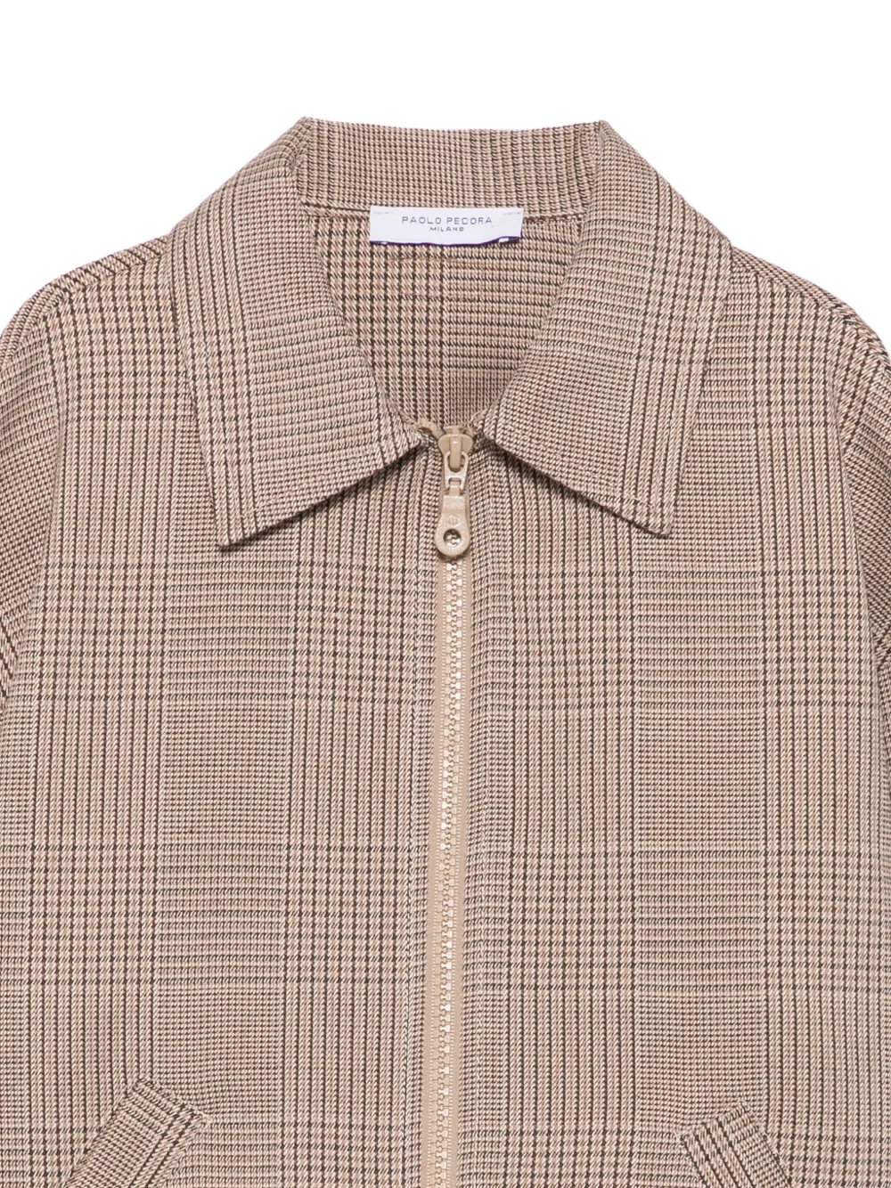 Paolo Pecora Kids Prince of Wales check zip-up jacket Beige