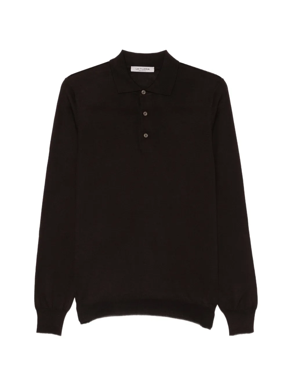 Fileria long-sleeve polo shirt - Marrone