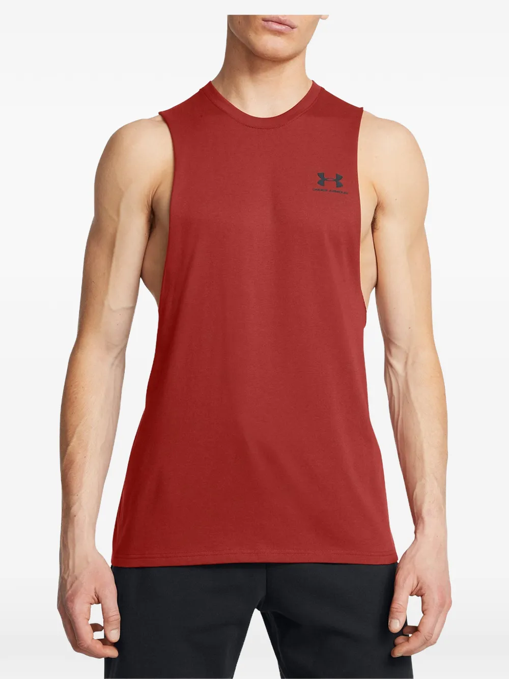 Under Armour logo-print cut-off tank top Oranje