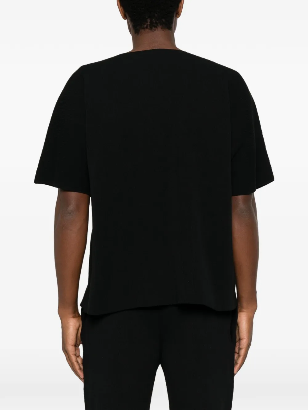Homme Plissé Issey Miyake T-shirt met ronde hals Zwart