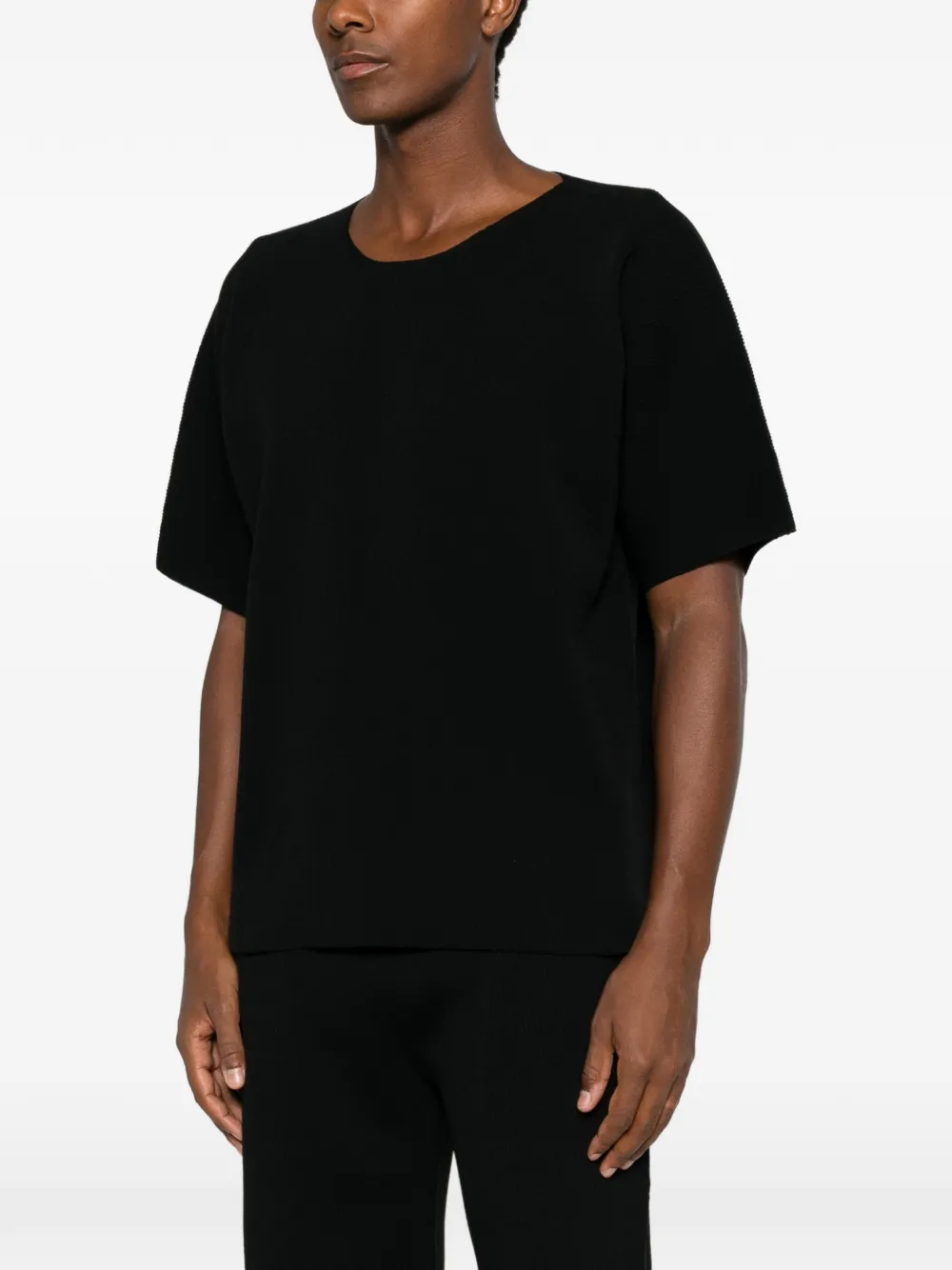 Homme Plissé Issey Miyake T-shirt met ronde hals Zwart