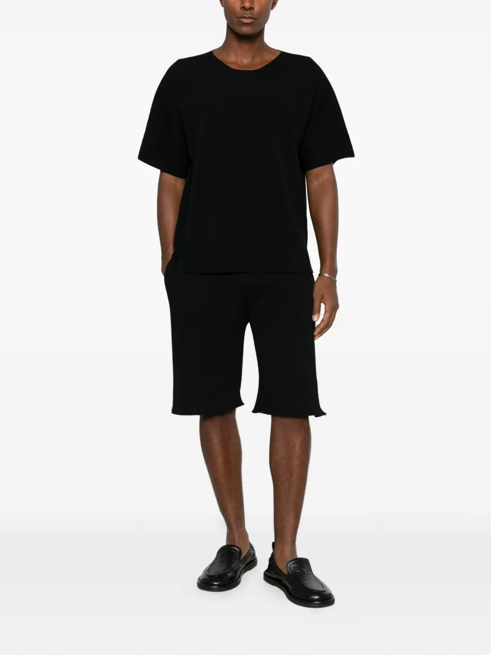 Homme Plissé Issey Miyake T-shirt met ronde hals Zwart