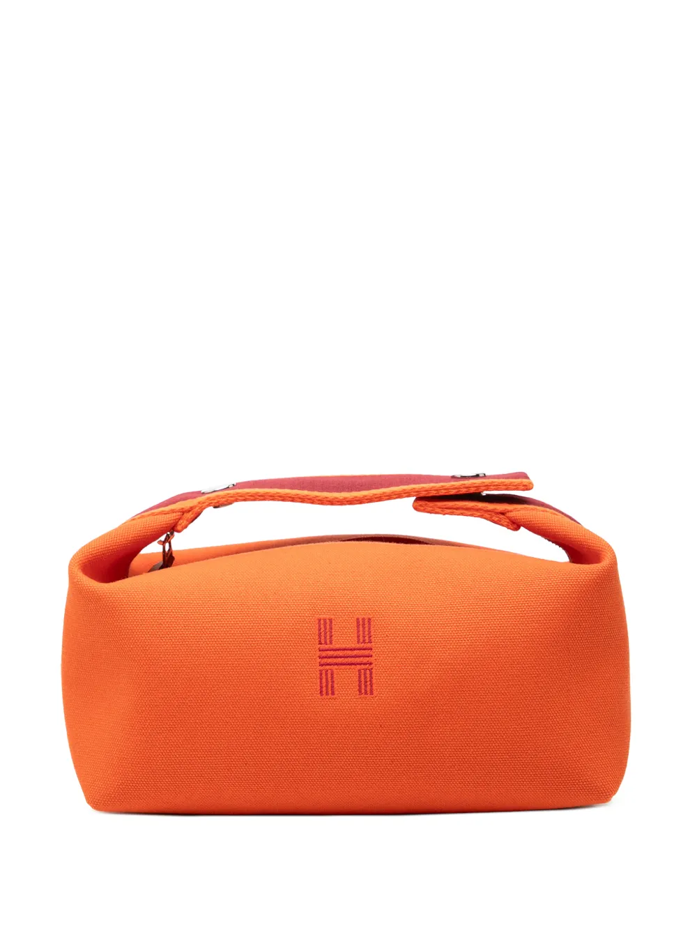 Hermès Pre-Owned 2010-2026 Small Toile Bride A Brac Case vanity bag - Orange