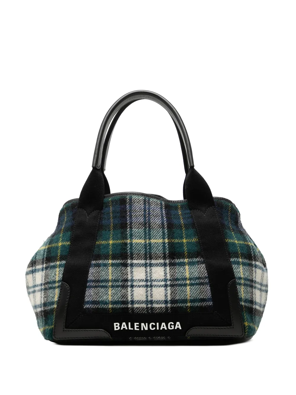 Balenciaga Pre-Owned sac cabas Navy Cabas S à carreaux (2018) - Vert