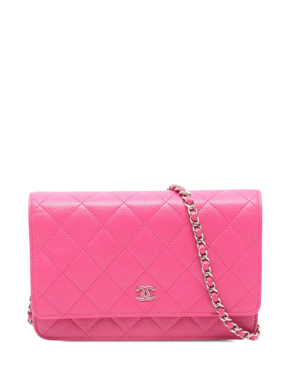CHANEL Pre-Owned 2015-2016 CC Quilted Caviar Wallet on Chain crossbody bag - Rosa