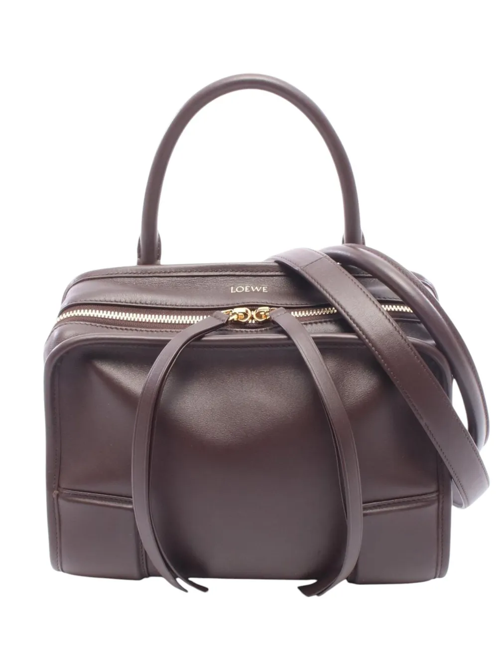 Loewe Pre-Owned 2010-2026 Small Leather Amazona 180 satchel - Braun