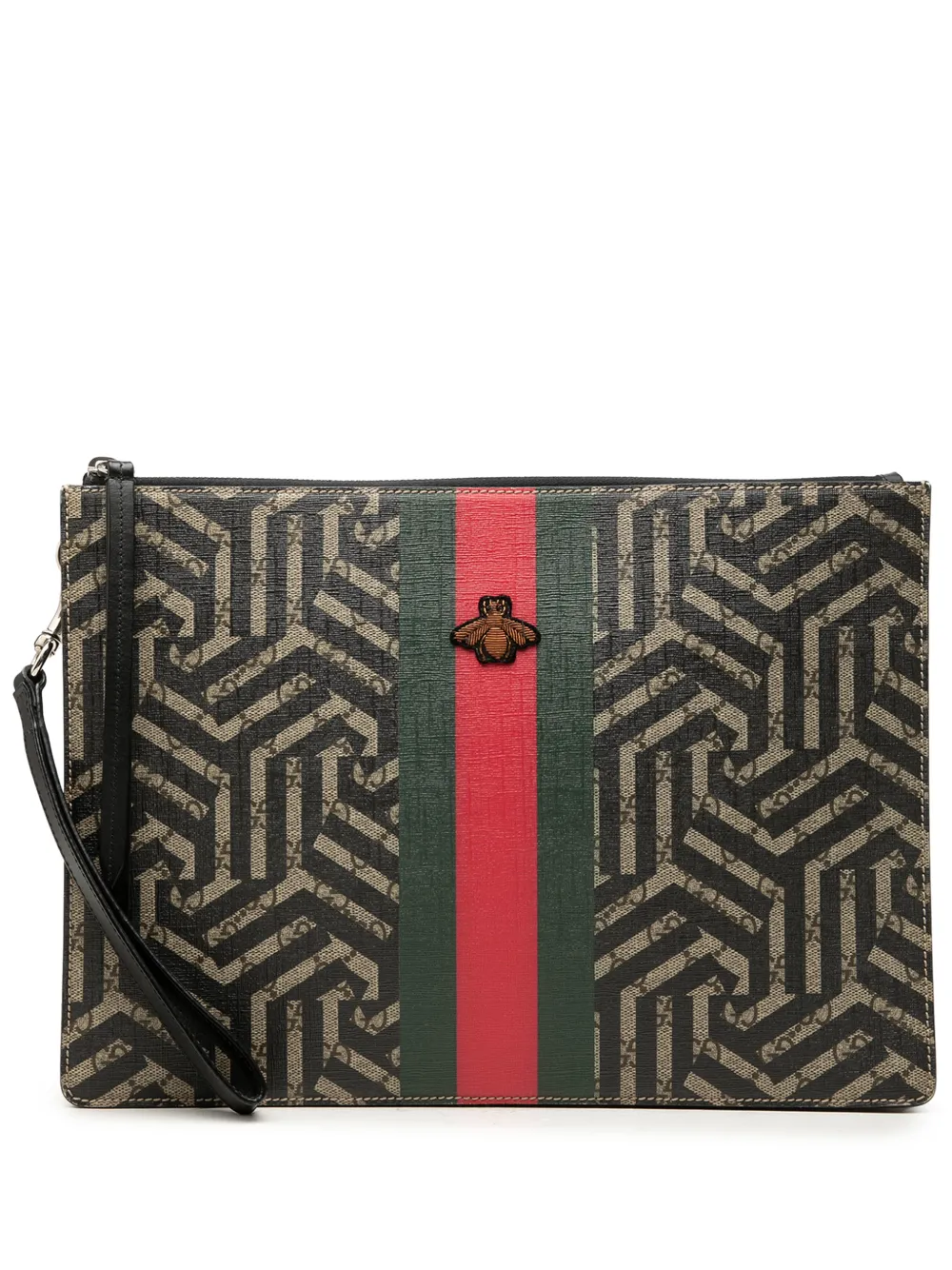 Gucci Pre-Owned pochette GG Supreme Caleido Web Bee (2000-2015) - Tons neutres