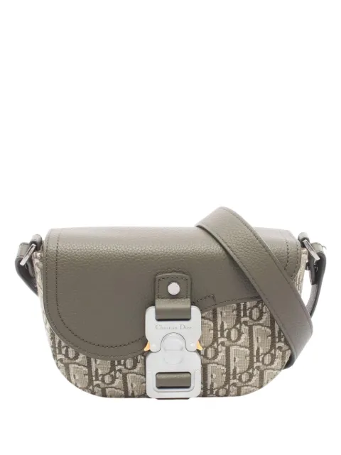 Christian Dior Pre-Owned 2020-2026 Mini Oblique Canvas Saddle Buckle Messenger Bag crossbody bag