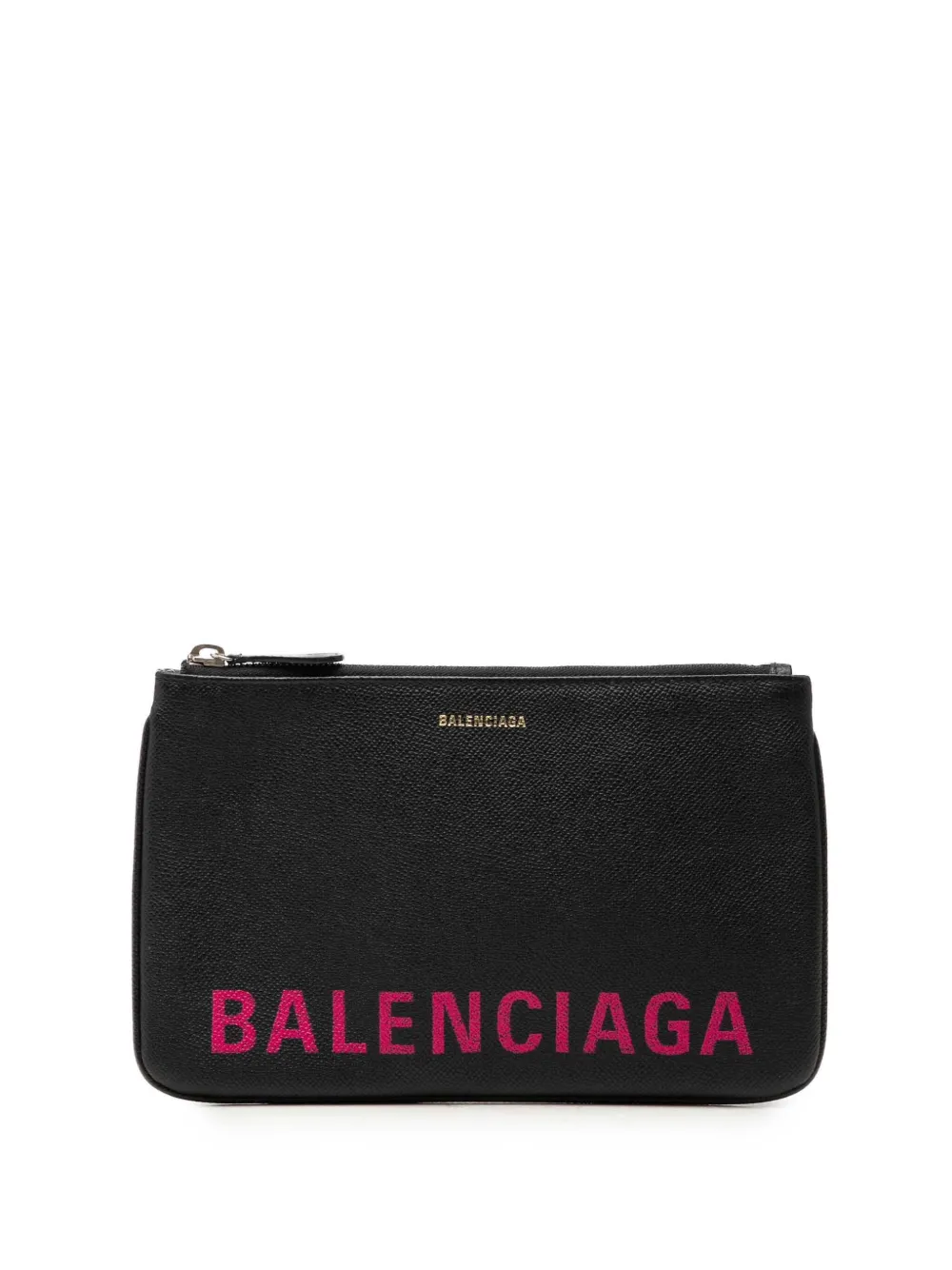 Balenciaga Pre-Owned pochette Ville Logo M en cuir (2018-2026) - Noir