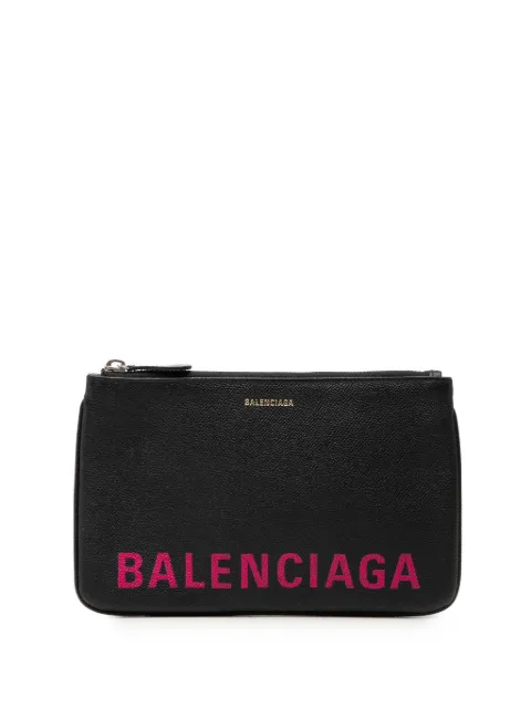 Balenciaga Pre-Owned 2018-2026 Leather Ville Logo M clutch bag