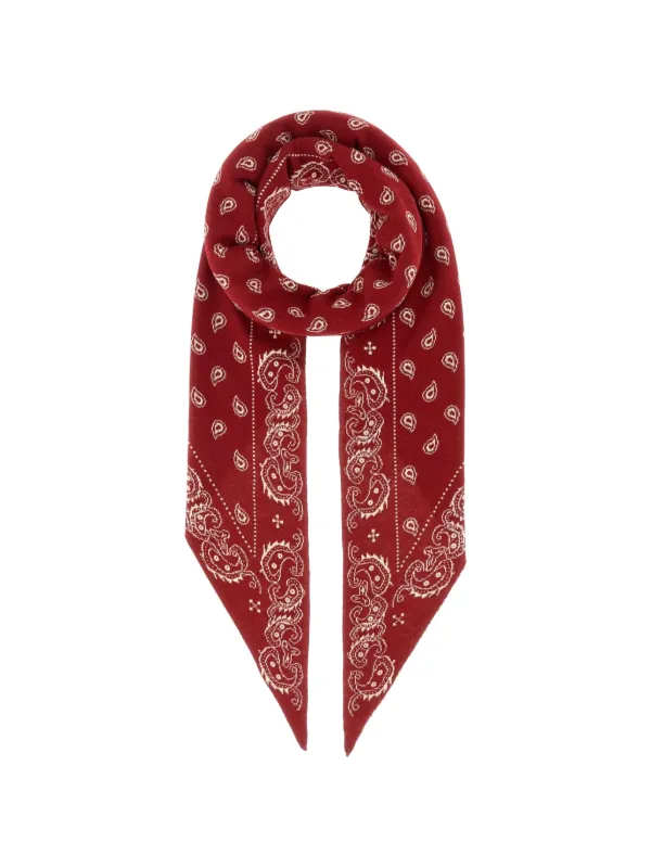 Guest In Residence Paisley Reversible Scarf in Red