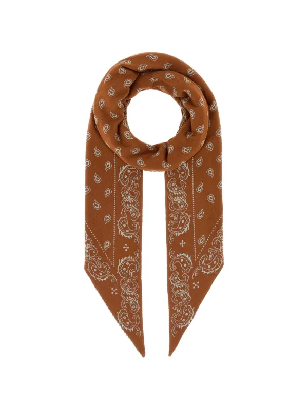 Guest In Residence Paisley-embroidered Scarf in Brown