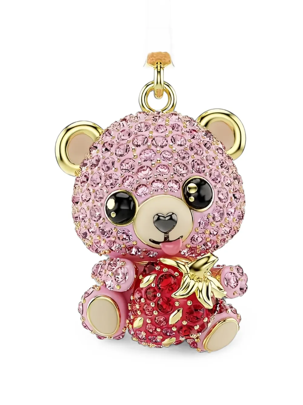 Swarovski Idyllia Crystal-embellished Bear Keyring In Pink