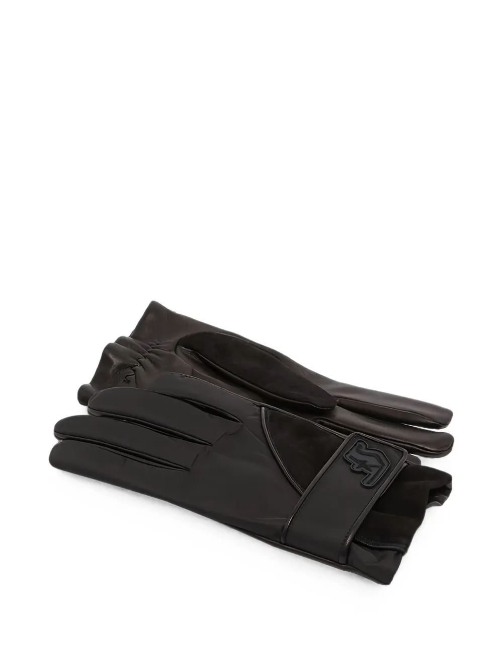 Ferragamo logo-patch panelled gloves