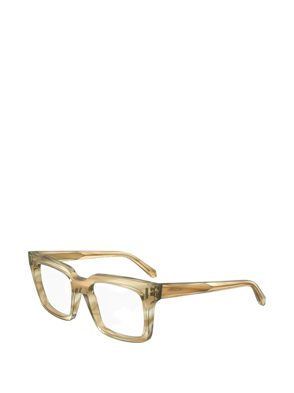 Ferragamo Eyewear Bril met rechthoekig montuur Beige
