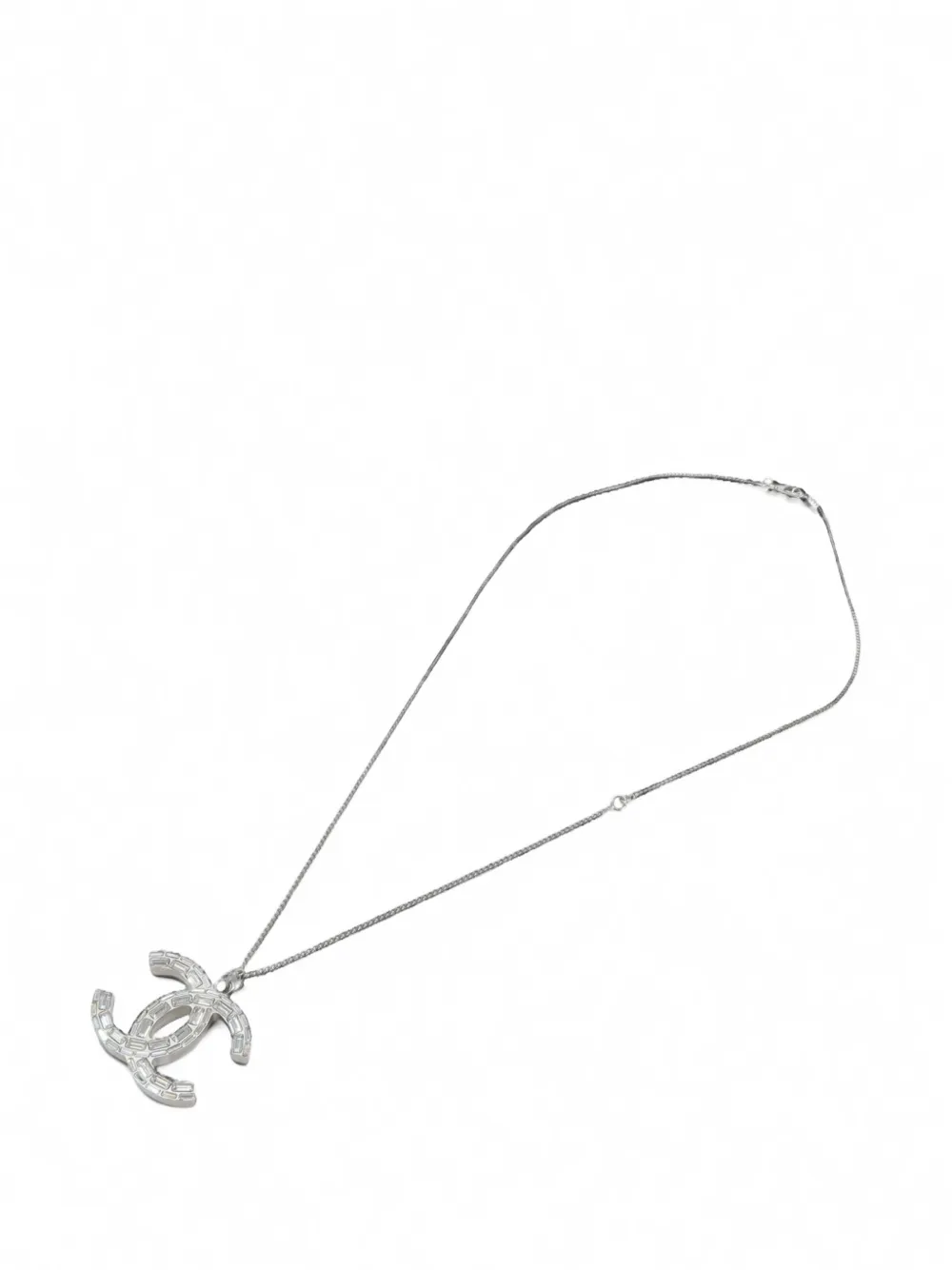 CHANEL Pre-Owned CC crystal necklace - Argento