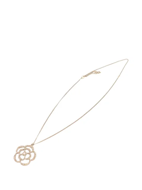 CHANEL Pre-Owned Camélia faux-pearl and crystal necklace