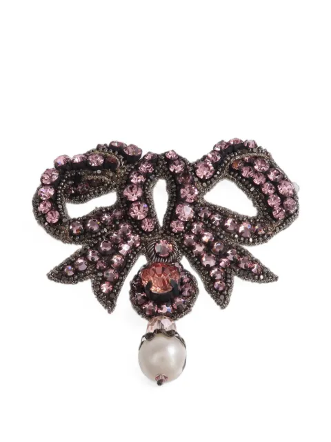 Gucci Pre-Owned crystal-embellished bow brooch