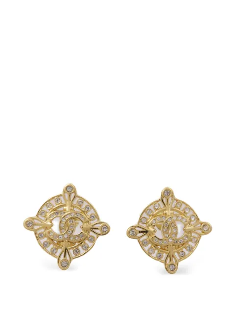 CHANEL Pre-Owned Orecchini CC con cristalli