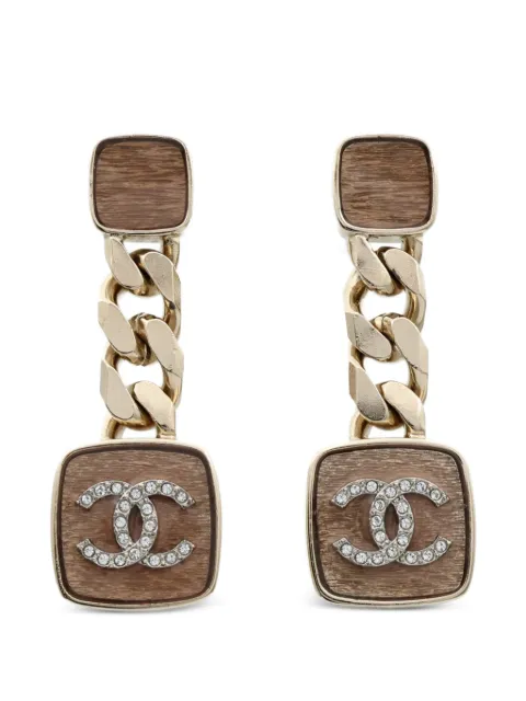CHANEL Pre-Owned CC Interlocking curb-chain earrings