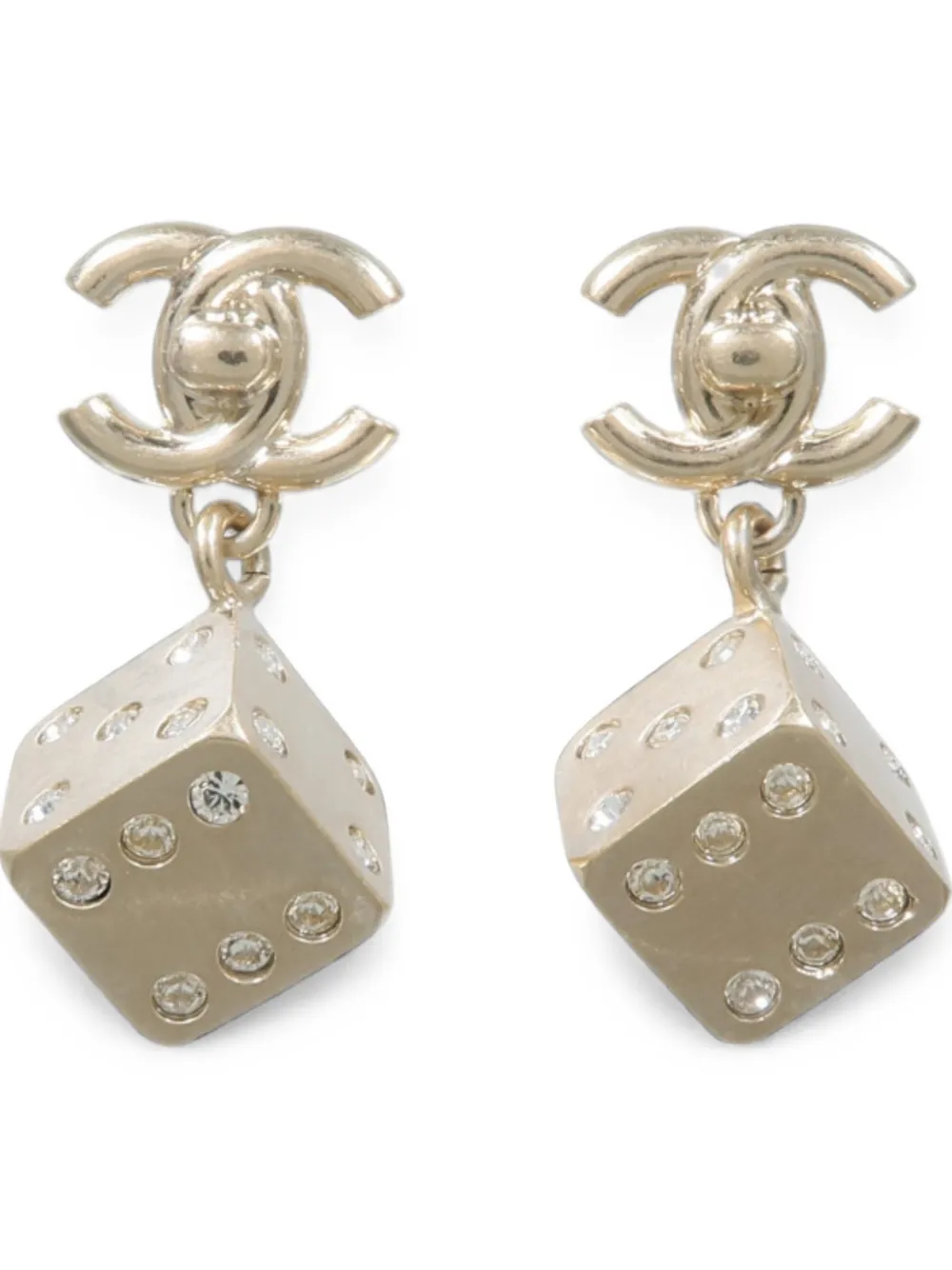 CHANEL Pre-Owned CC dice-motif earrings - Oro