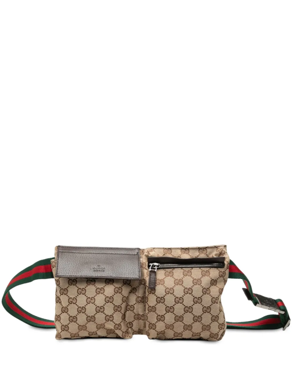 Gucci Pre-Owned sac banane GG en toile Web Double Pocket (2000-2015) - Tons neutres