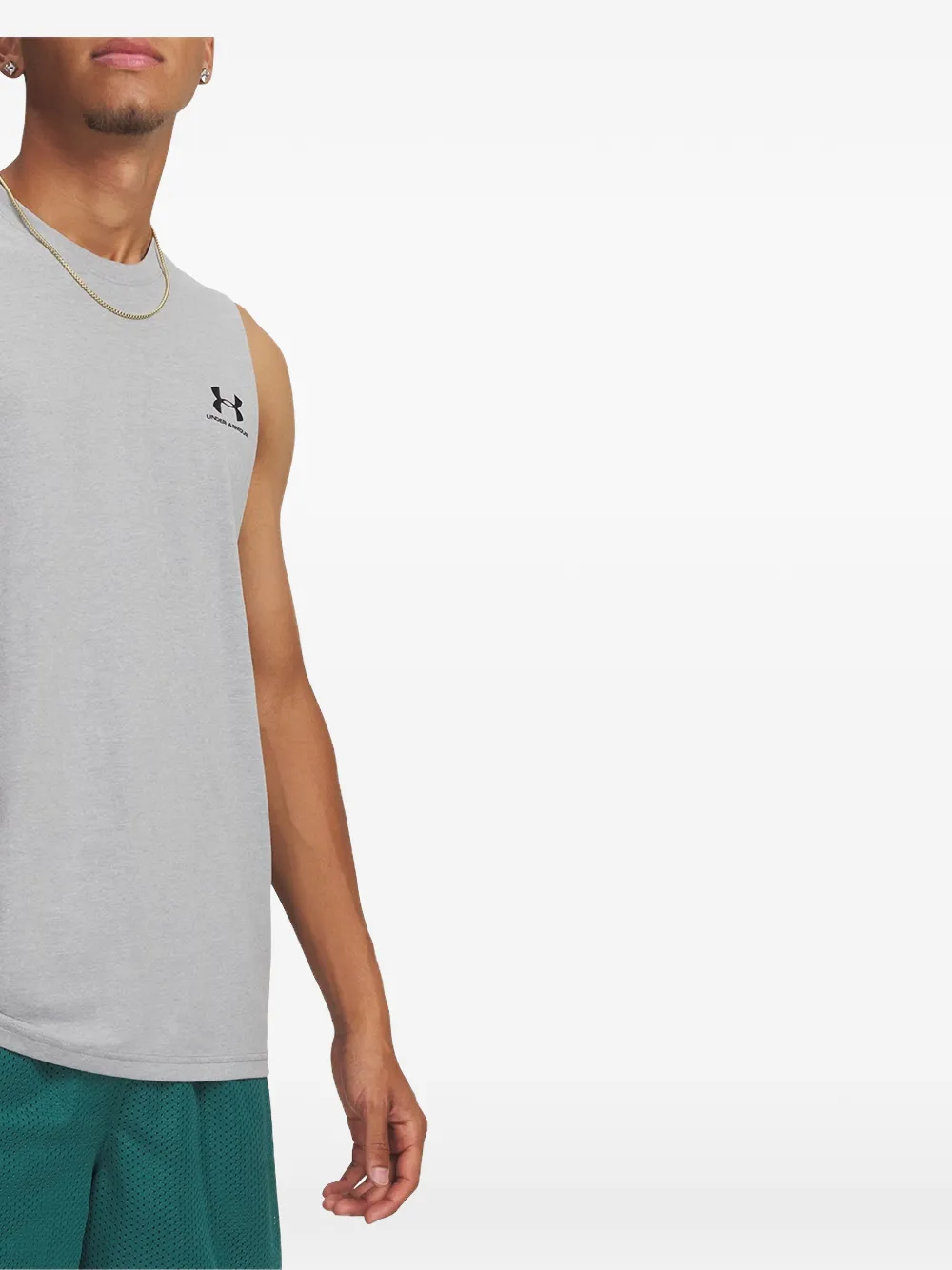 Under Armour logo-print cut-off tank top Grijs