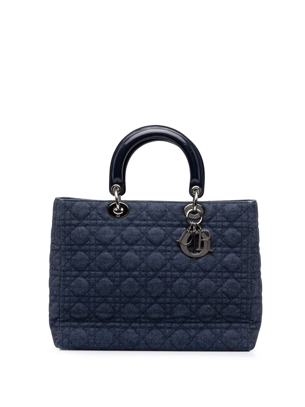 Christian Dior Pre-Owned 1999 Large Denim Cannage Lady Dior satchel - Blau