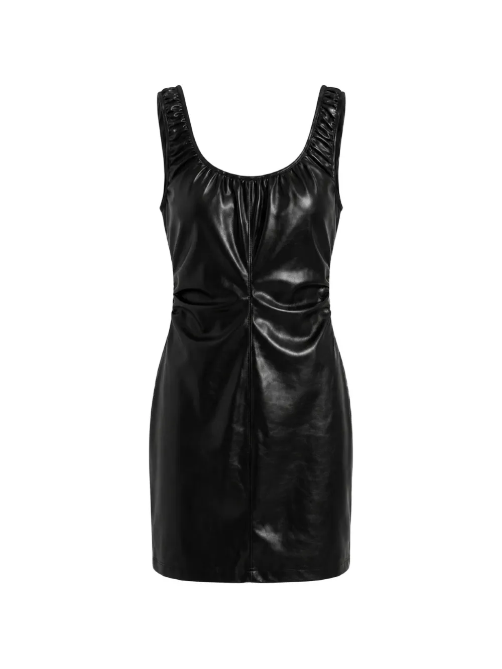 Yigal Azrouel robe courte Ines en cuir à fronces - Noir Yigal Azrouel robe courte Ines en cuir à fronces - Noir