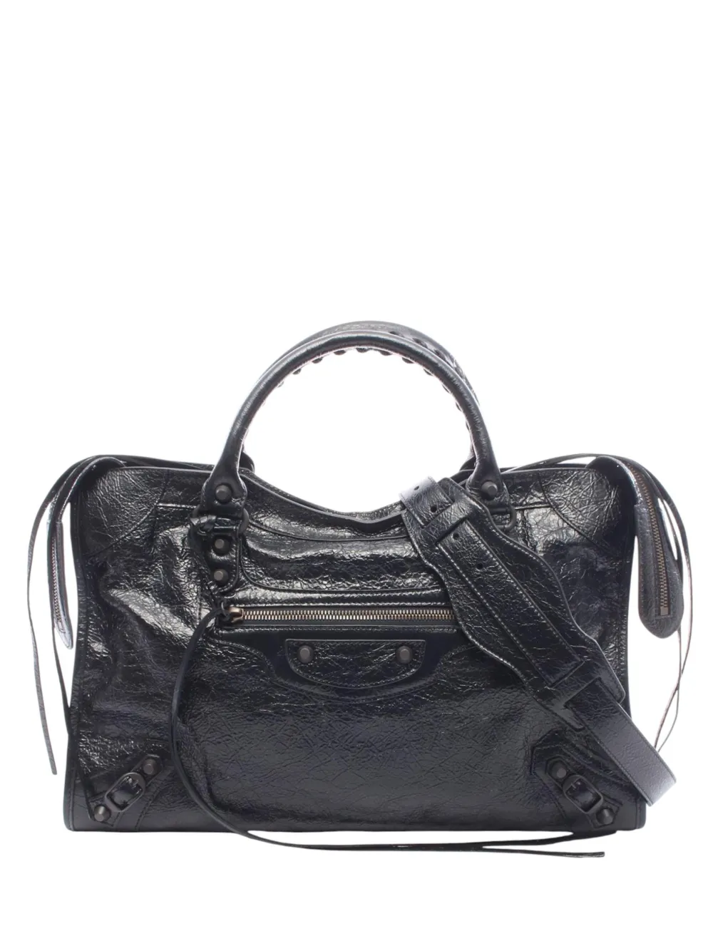 Balenciaga Pre-Owned sac à main Le City médium en cuir d'agneau (2010-2026) - Noir