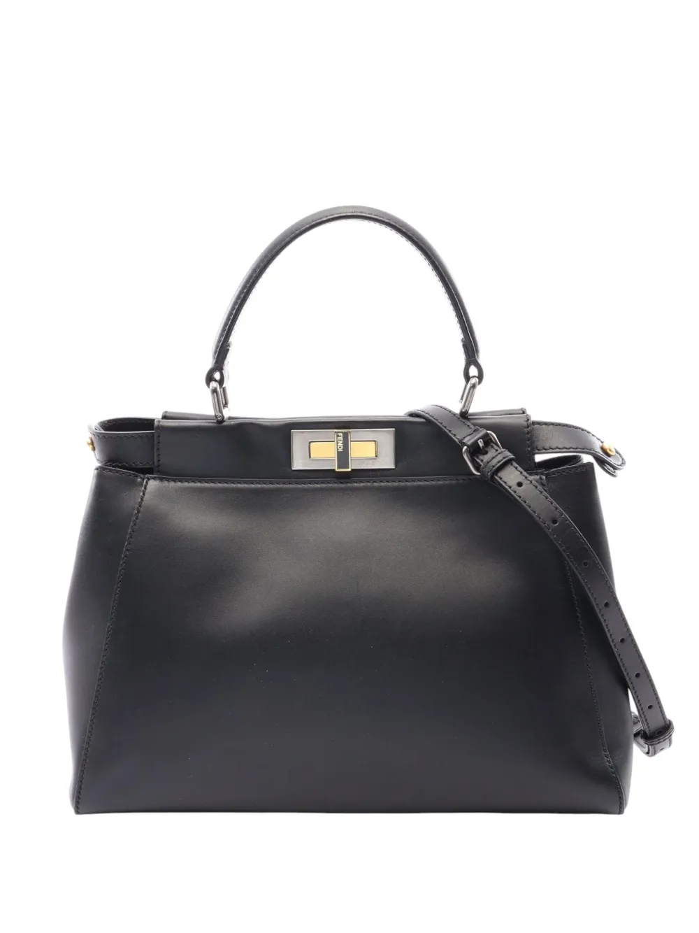 Fendi Pre-Owned 2000-2010 Medium Shiny Nappa Peekaboo Iconic satchel - Schwarz