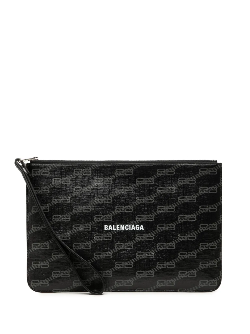 Balenciaga Pre-Owned pochette BB Monogram Coated Canvas Wristlet (2018-2026) - Noir