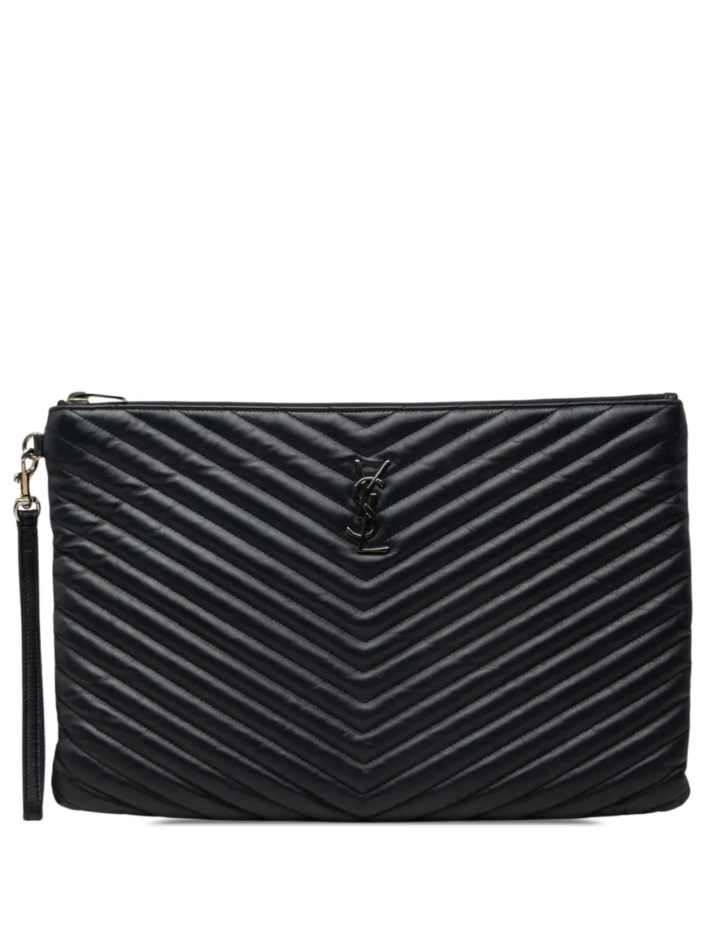 Saint Laurent Pre-Owned pochette à motif monogrammé (2017) - Bleu
