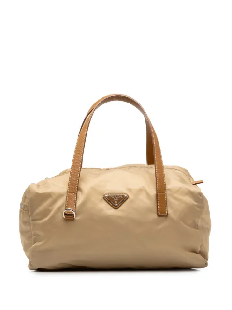 Prada Pre-Owned 2013-2026 Saffiano Trimmed Tessuto boston bag