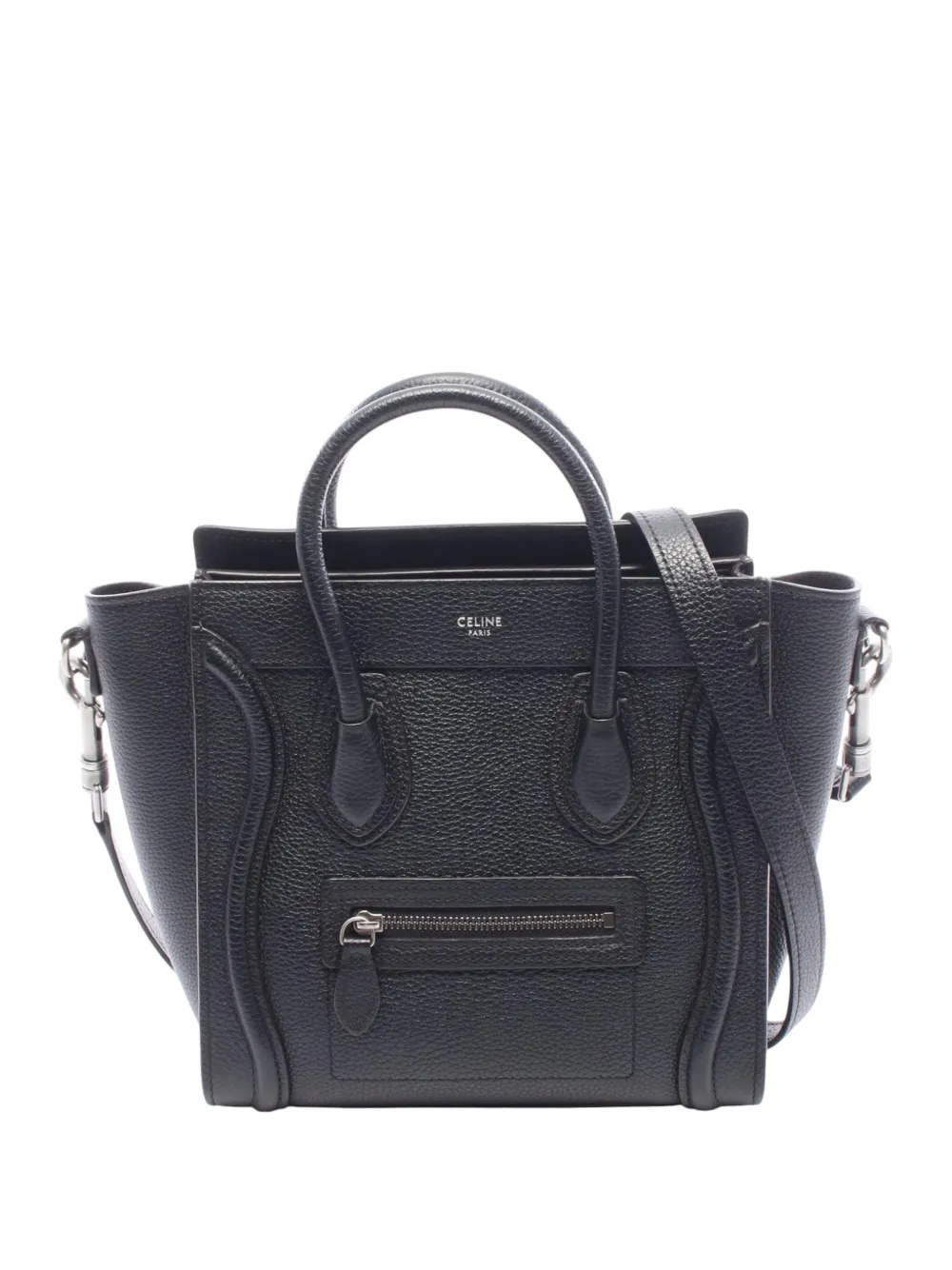 Celine Pre-Owned 2010-2026 Nano Drummed Calfskin Luggage tote bag - Noir Celine Pre-Owned 2010-2026 Nano Drummed Calfskin Luggage tote bag - Noir