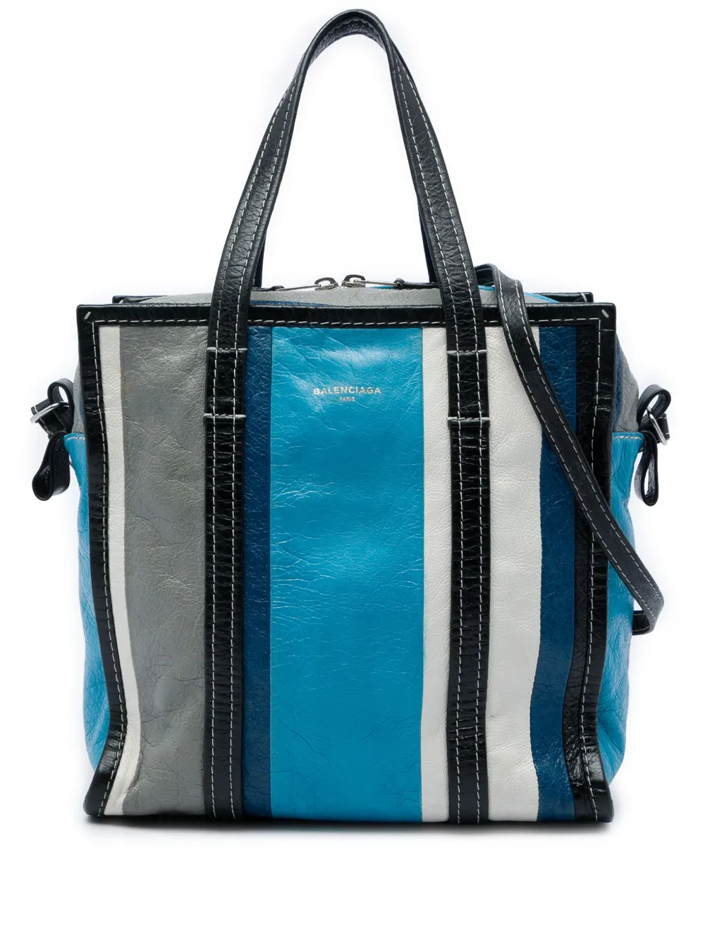 Balenciaga Pre-Owned sac cabas Bazar Shopper S en cuir d'agneau (2017) - Bleu
