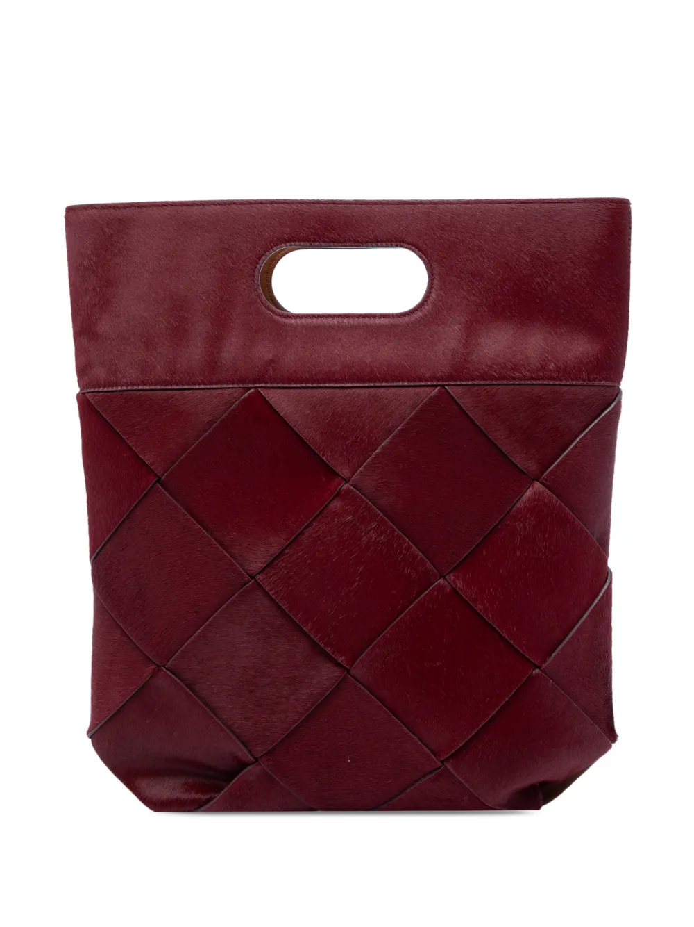 Bottega Veneta Pre-Owned petit sac à main Pony Hair Maxi Intrecciato Slip (2012-2026) - Rouge