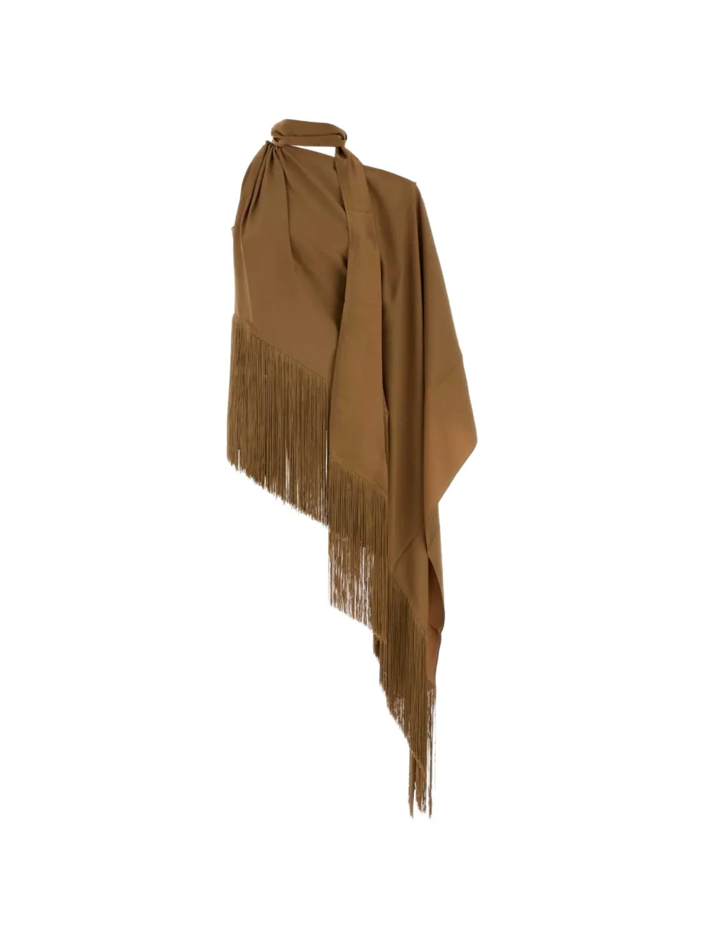 Taller Marmo Atlas Fringe-trimmed Blouse in Brown, view 2