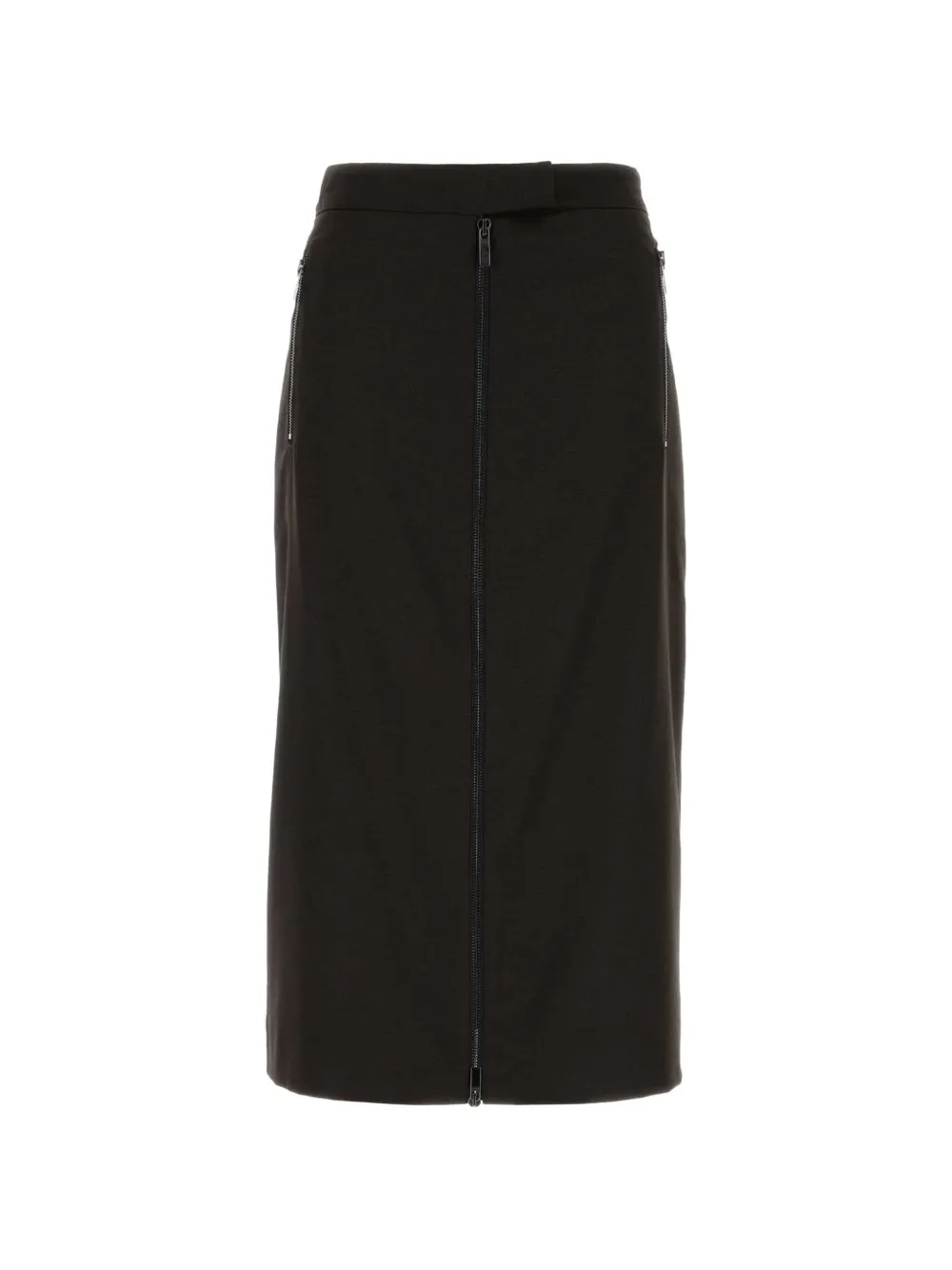 LE SULLY STUDIO zip-detail flannel midi skirt
