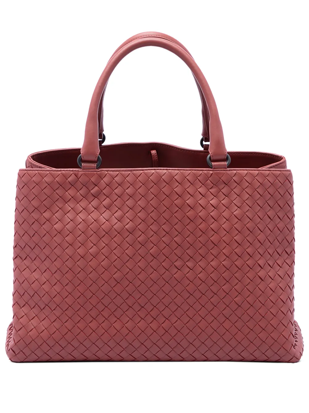 Bottega Veneta Pre-Owned sac cabas Milano en cuir nappa Intrecciato (2012-2026) - Rouge