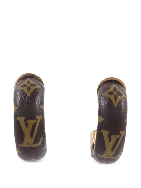 Louis Vuitton Pre-owned Monogram Wild LV Hoop Earrings in Gold