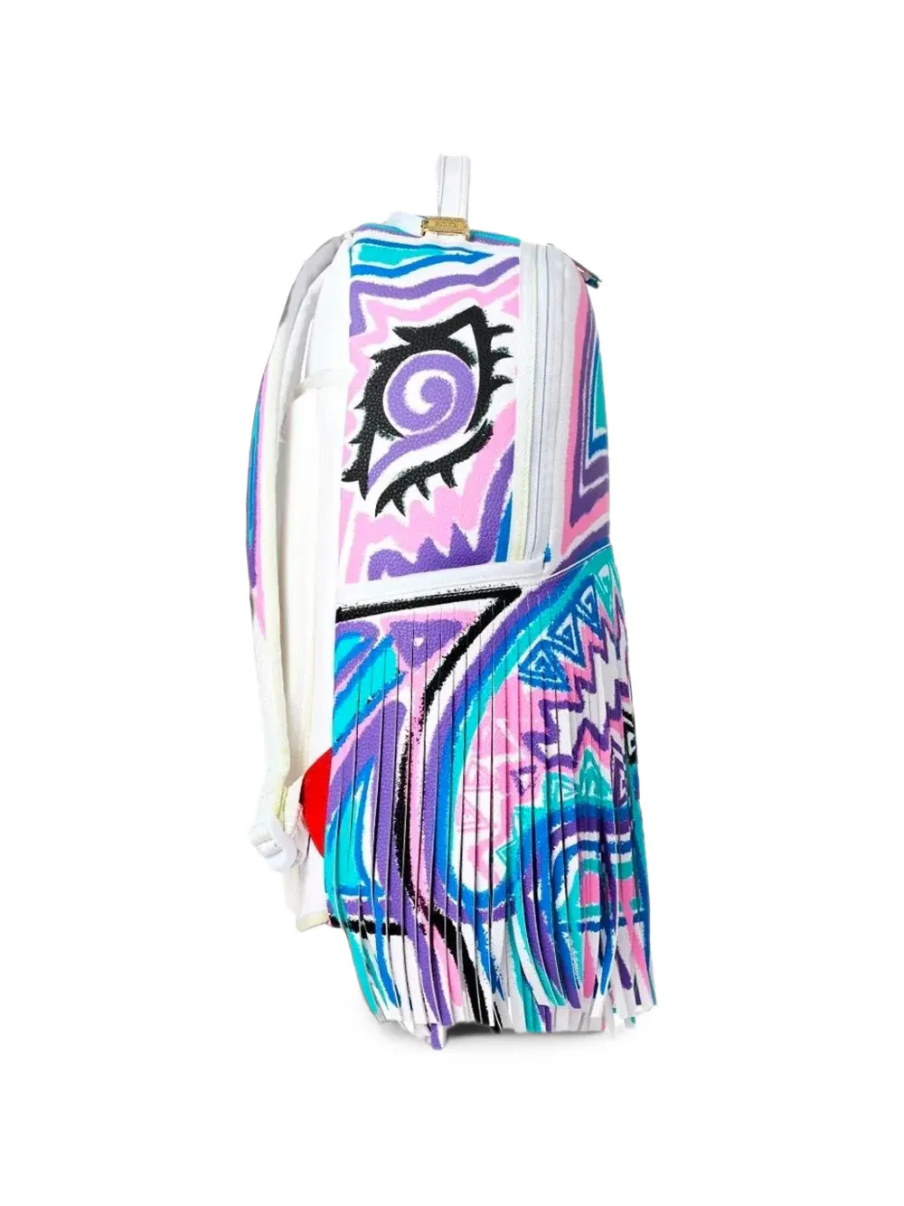Sprayground Rugzak met franje en grafische print Wit