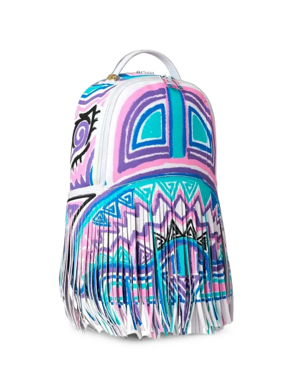 Sprayground Rugzak met franje en grafische print Wit