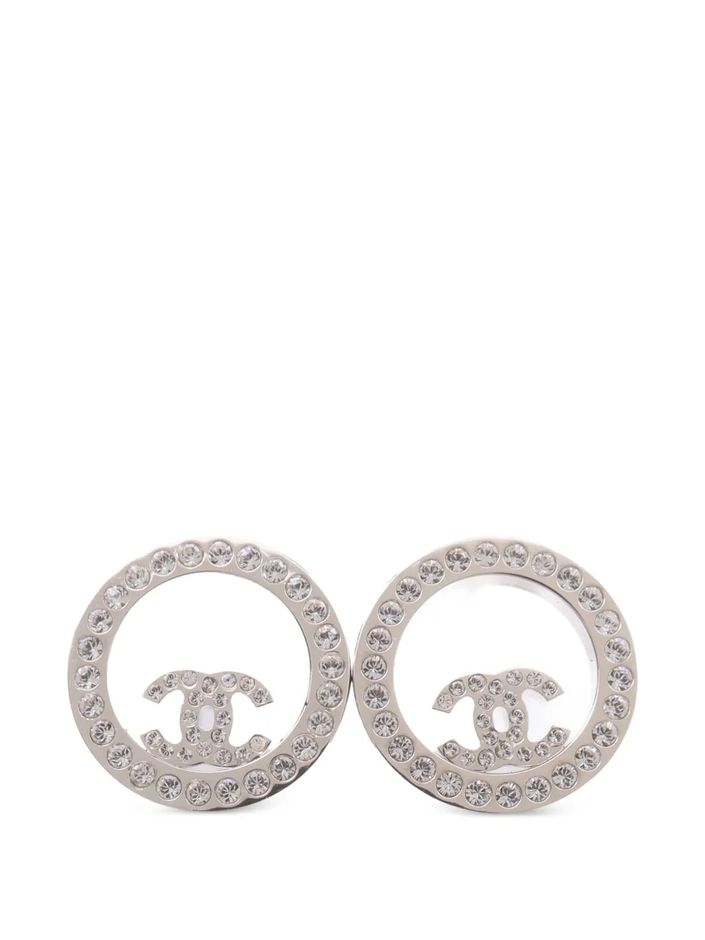 CHANEL Pre-Owned CC crystal-embellished earrings - Silber
