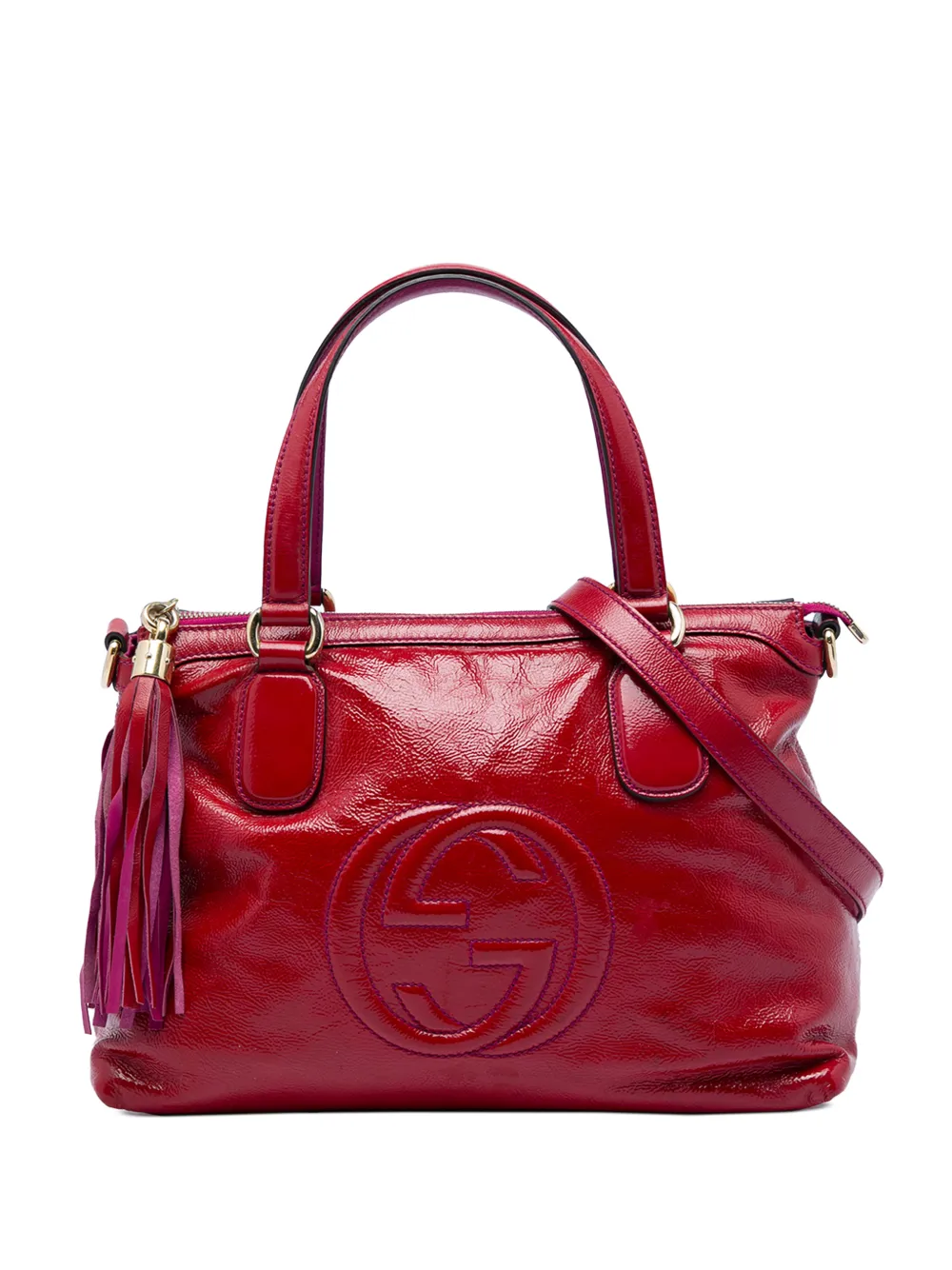 Gucci Pre-Owned petit sac à main Soho Working à fini verni (2016-2026) - Rouge Gucci Pre-Owned petit sac à main Soho Working à fini verni (2016-2026) - Rouge