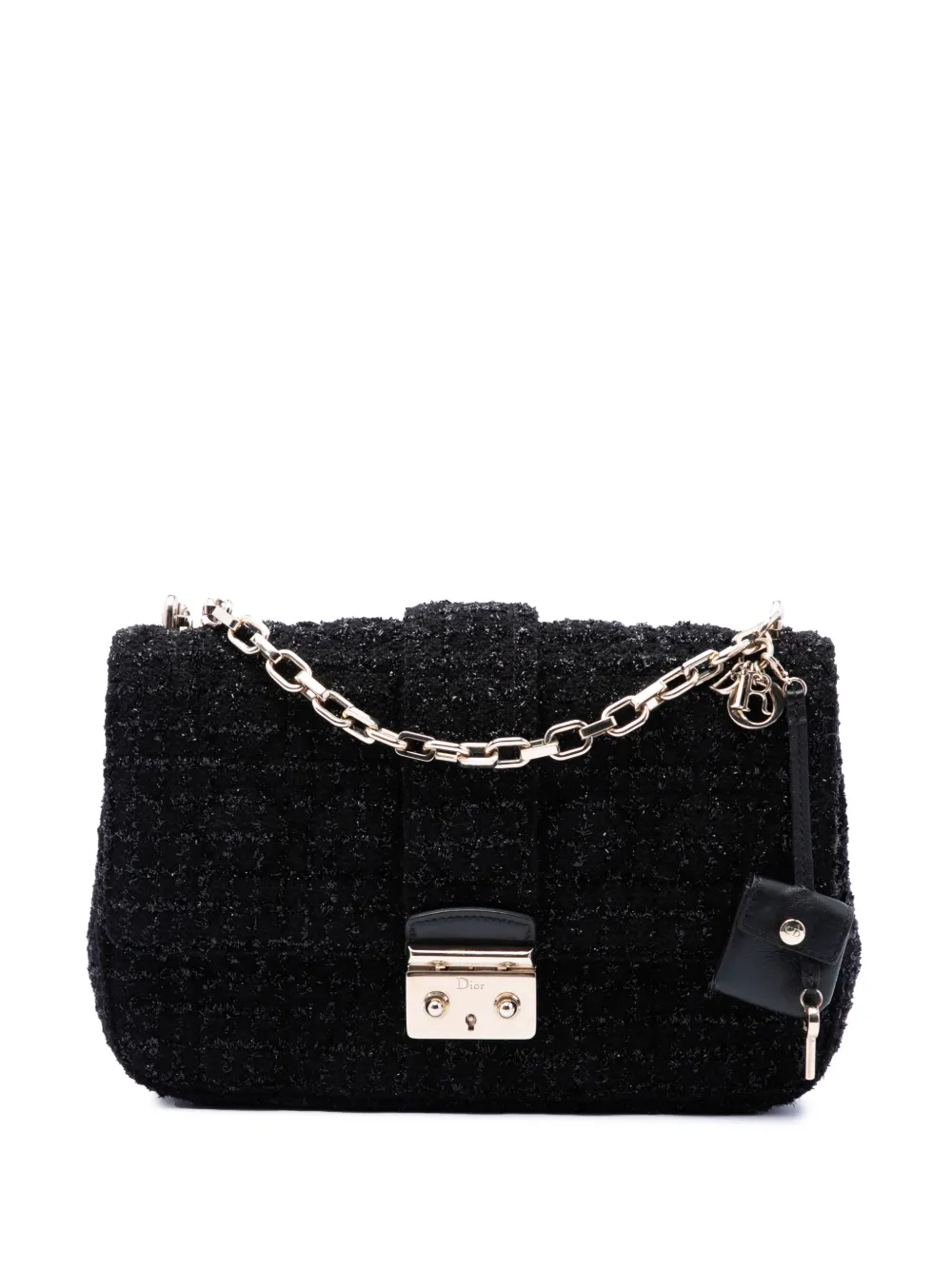 Christian Dior Pre-Owned 2012 Medium Tweed Cannage Miss Dior Flap crossbody bag - Nero