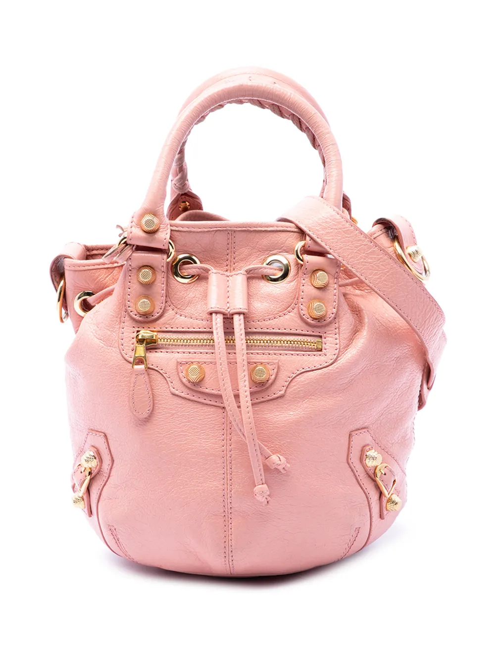 Balenciaga Pre-Owned 2013 Mini Lambskin Motocross Giant 12 Pompon Bag satchel - Rosa