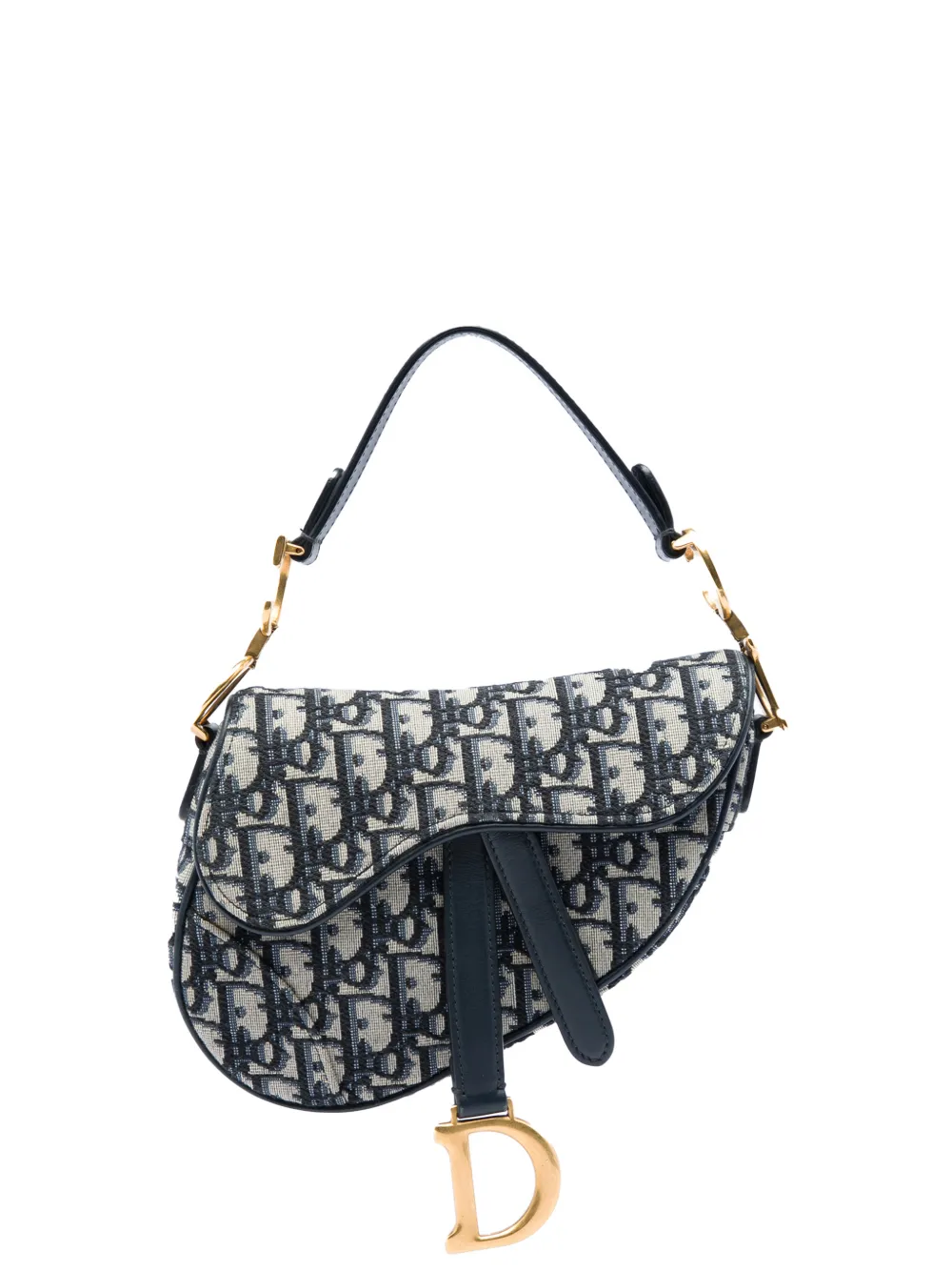 Christian Dior Pre-Owned 2019 Mini Oblique Canvas Saddle Bag satchel - Blau