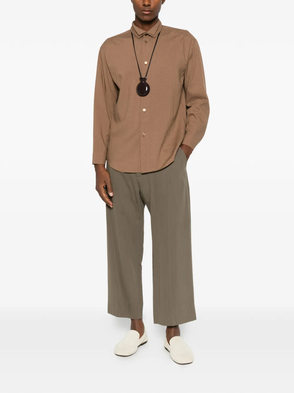 Homme Plissé Issey Miyake Linnen overhemd Bruin