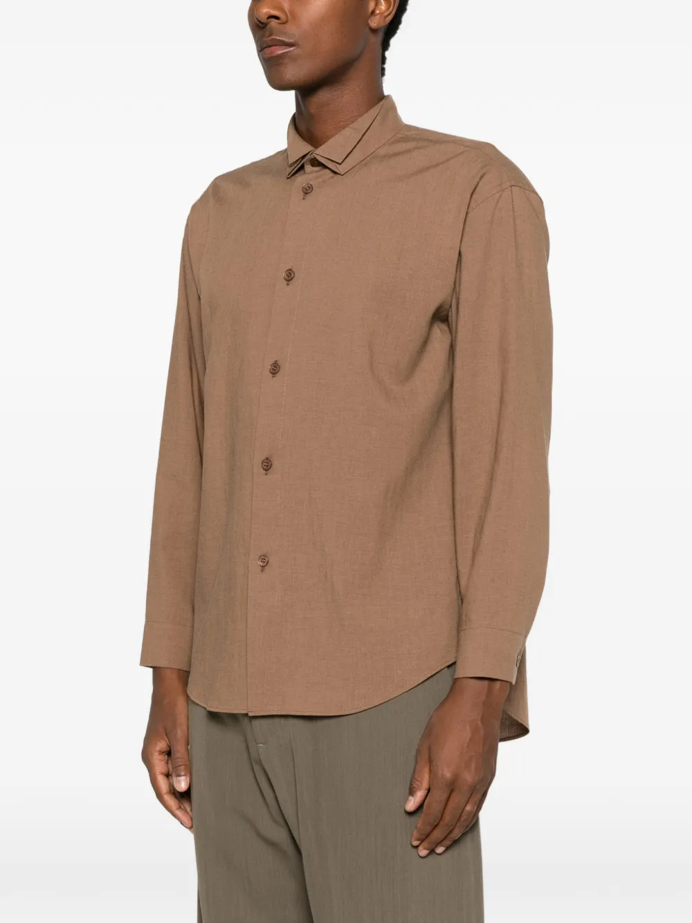 Homme Plissé Issey Miyake Linnen overhemd Bruin
